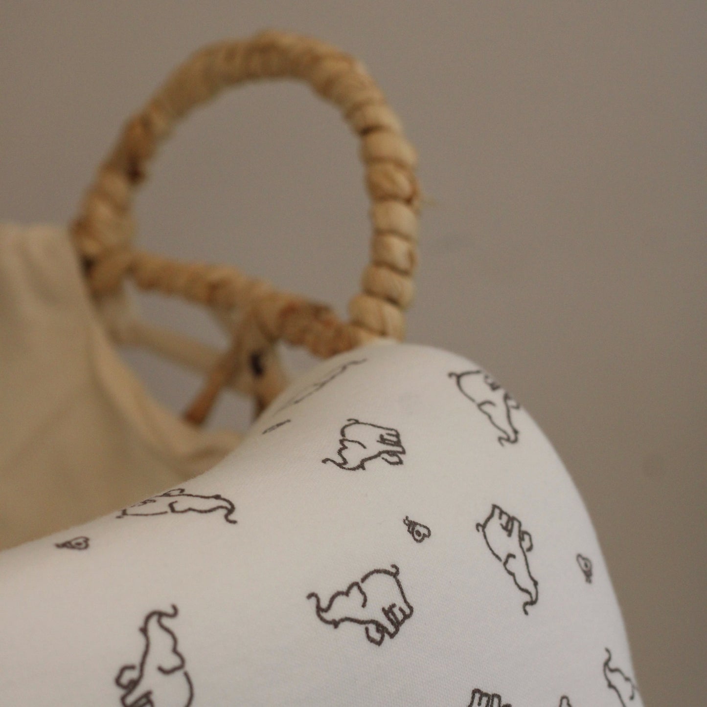 elephant baby blanket organic in natural wicker Moses basket. super soft baby blanket for baby shower gift with gift box.