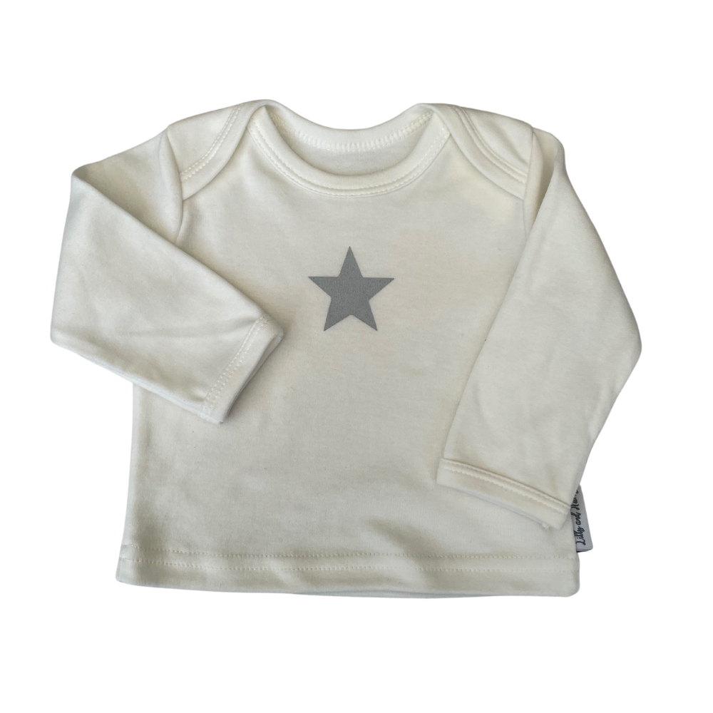 Star Baby Lounge Set in White with T-shirt and Bottoms