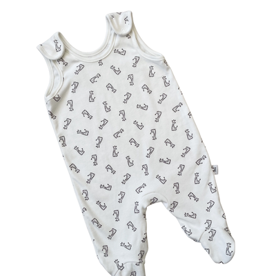 super soft 100% organic cotton baby romper - perfect for safari themed baby shower with gift box available