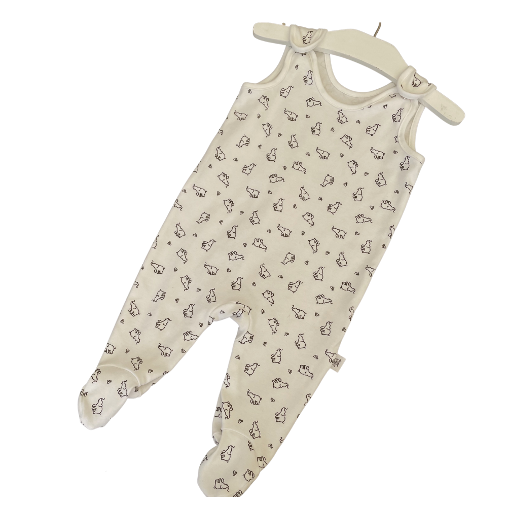 super soft organic cotton baby romper with feet. perfect baby shower gift for safari baby shower. gift for new parents. white baby clothes. neutral baby.